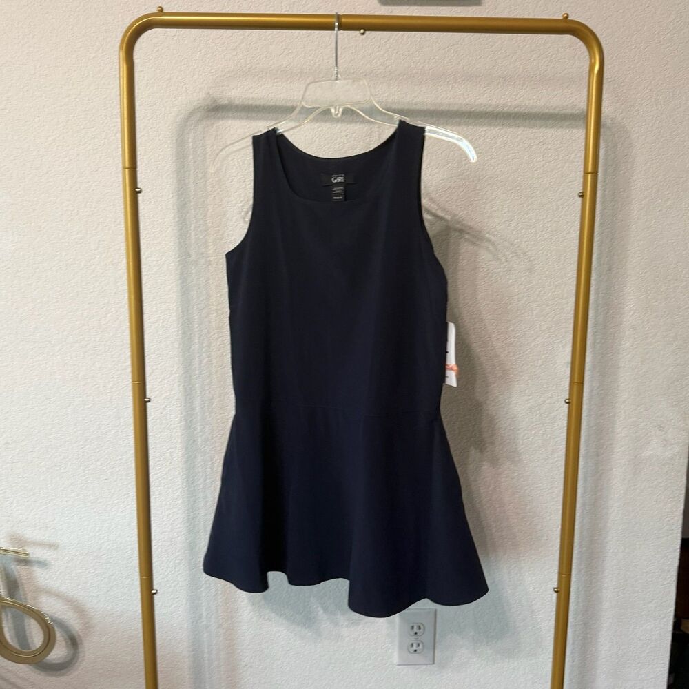 Athleta Girl Navy Sleeveless Athletic Dress Size M 8-10 | Fit & Flare | NWT
